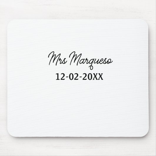 einfache minimale Monogramm MMs Mr. name date year Mousepad (Vorne)