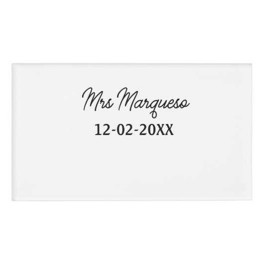einfache minimale Monogramm MMs Mr. name date year Namenschild (Vorderseite)