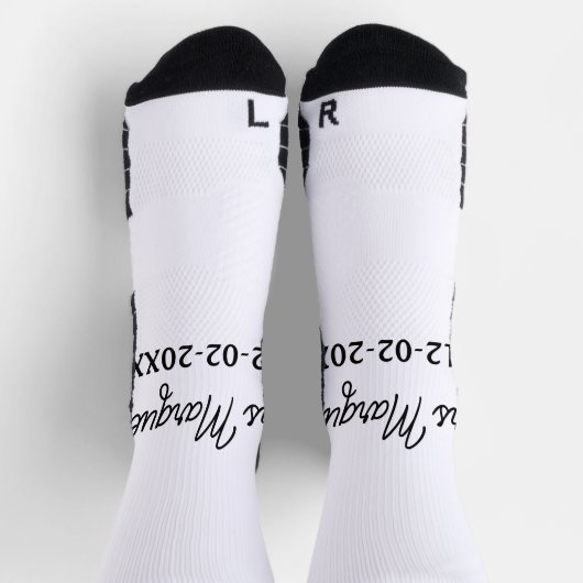 einfache minimale Monogramm MMs Mr. name date year Socken (Oben)