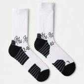 einfache minimale Monogramm MMs Mr. name date year Socken (Rechts)