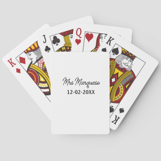 einfache minimale Monogramm MMs Mr. name date year Spielkarten (Rückseite)