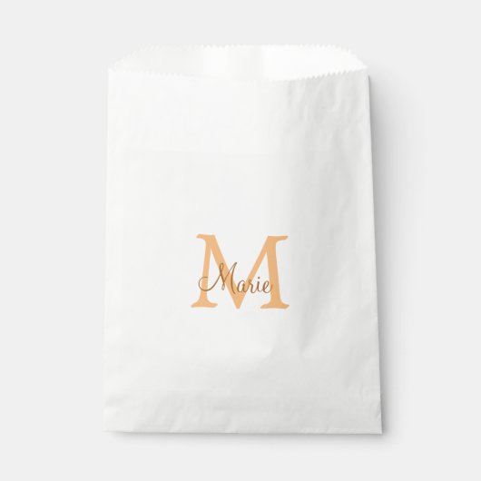 einfache minimale Name monogramm orange braun thr Geschenktütchen (Vorderseite)