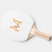 einfache minimale Name monogramm orange braun thr Tischtennis Schläger (Seitenansicht)