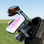 einfache minimale Name Monogramm Rosa Aquarellfarb Golf Headcover (In Situ)