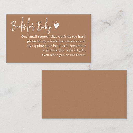 Einfache minimale neutrale Bücher für Kinder Begleitkarte (Vorne/Hinten)