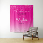 Einfache minimale Niedliche Girly Pink-Weißkalligr Wandteppich (Beispiel)