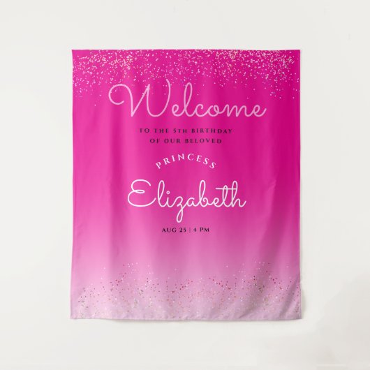 Einfache minimale Niedliche Girly Pink-Weißkalligr Wandteppich (Vorderseite)