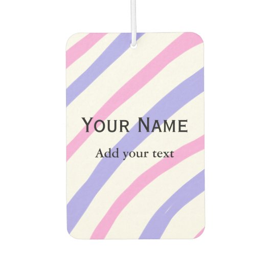 Einfache minimale Orangenstreifen Wasserfarbe Name Autolufterfrischer (Vorderseite)