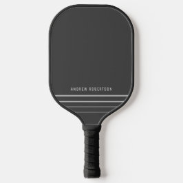 Einfache minimale Personalisierte Bezeichnung Grau Pickleball Schläger