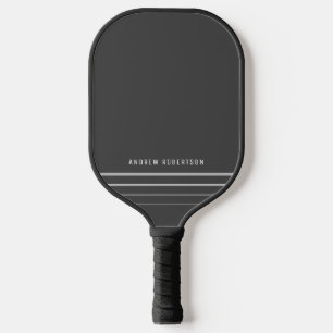 Einfache minimale Personalisierte Bezeichnung Grau Pickleball Schläger