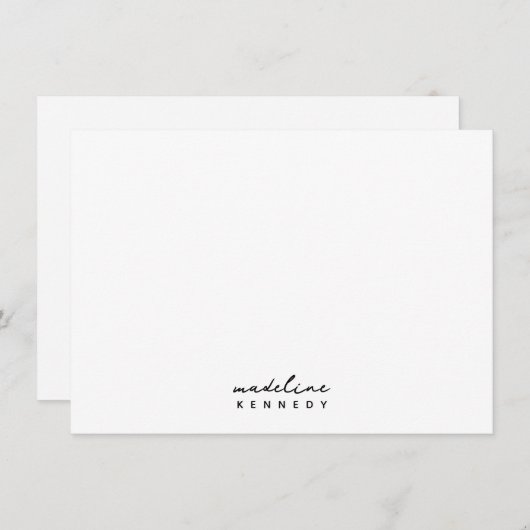 Einfache Minimale Personalisierte Note Card Mitteilungskarte (Vorne/Hinten)