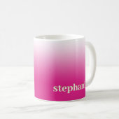 Einfache minimale Personalisierte Ombre Magenta Ho Kaffeetasse (VorderseiteRechts)