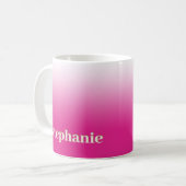 Einfache minimale Personalisierte Ombre Magenta Ho Kaffeetasse (Vorderseite Links)