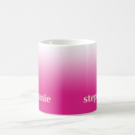 Einfache minimale Personalisierte Ombre Magenta Ho Kaffeetasse (Mittel)