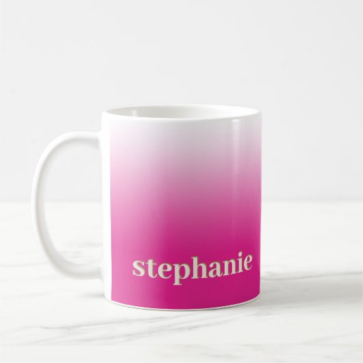 Einfache minimale Personalisierte Ombre Magenta Ho Kaffeetasse (Links)
