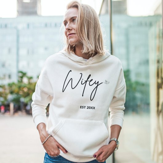Einfache minimale Personalisierte Wifey Script Est Sweatshirt