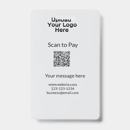 Einfache minimale Prüfung zum Bezahlen des Add QR  Ausweis (Front)