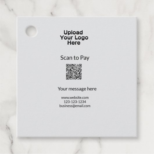 Einfache minimale Prüfung zum Bezahlen des Add QR Geschenkanhänger (Vorderseite)