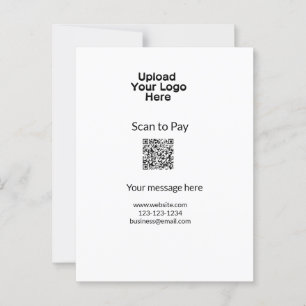 Einfache minimale Prüfung zum Bezahlen des Add QR Postkarte