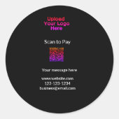 Einfache minimale Prüfung zum Bezahlen des Add QR Runder Aufkleber (Vorderseite)