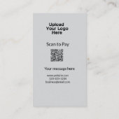 Einfache minimale Prüfung zum Bezahlen des Add QR Visitenkarte (Rückseite)