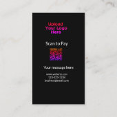 Einfache minimale Prüfung zum Bezahlen des Add QR Visitenkarte (Rückseite)