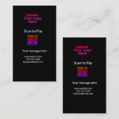 Einfache minimale Prüfung zum Bezahlen des Add QR Visitenkarte (Vorne/Hinten)