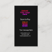 Einfache minimale Prüfung zum Bezahlen des Add QR Visitenkarte (Vorderseite)