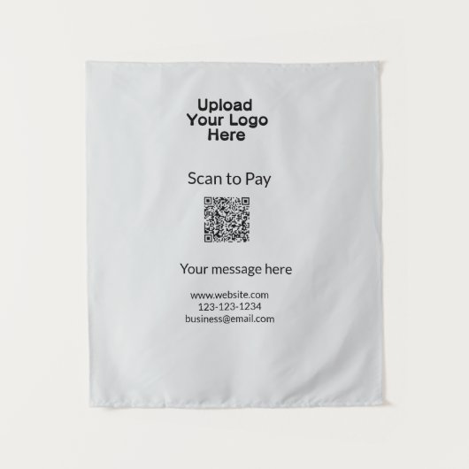 Einfache minimale Prüfung zum Bezahlen des Add QR Wandteppich (Vorderseite)