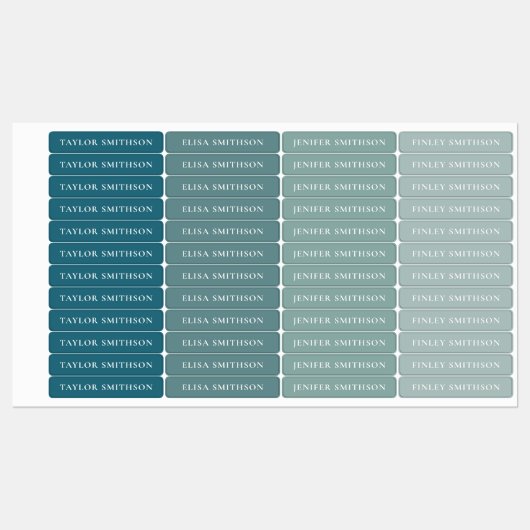 Einfache minimale Pulverfarbe Fügen Sie Ihre Namen Etiketten (Blatt)