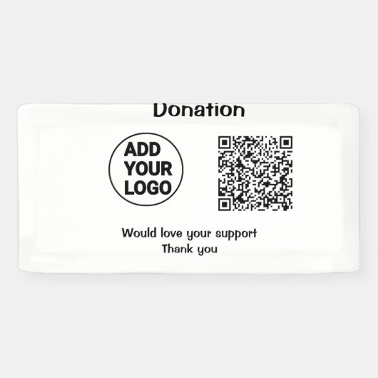 Einfache minimale q r Code hinzufügen Logo Social  Banner (Horizontal)