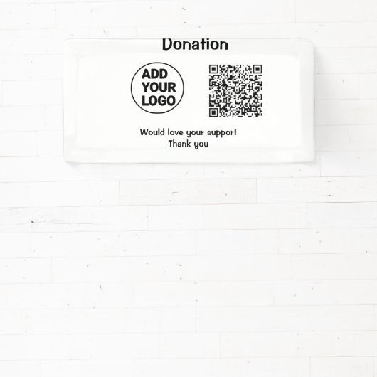 Einfache minimale q r Code hinzufügen Logo Social  Banner (InSitu)