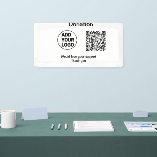 Einfache minimale q r Code hinzufügen Logo Social  Banner (Messe)