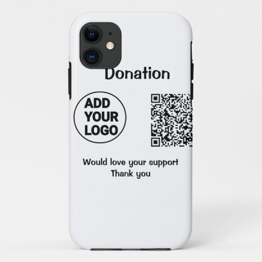 Einfache minimale q r Code hinzufügen Logo Social  Case-Mate iPhone Hülle (Rückseite)