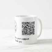 Einfache minimale q r Code hinzufügen Logo Social Kaffeetasse (VorderseiteRechts)