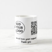 Einfache minimale q r Code hinzufügen Logo Social  Kaffeetasse (Mittel)