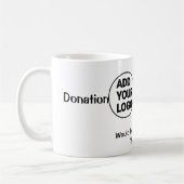 Einfache minimale q r Code hinzufügen Logo Social Kaffeetasse (Links)