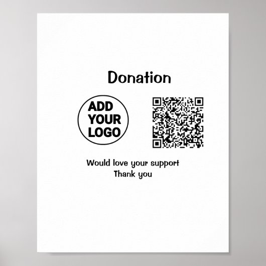 Einfache minimale q r Code hinzufügen Logo Social Poster (Vorne)