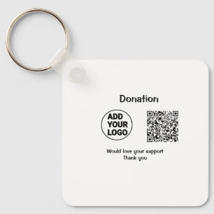 Einfache minimale q r Code hinzufügen Logo Social Schlüsselanhänger
