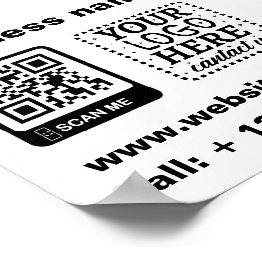 Einfache minimale QR-Code hinzufügen Logo-Scan-Fir Poster (Ecke)