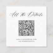 Einfache, minimale QR-Code-Hochzeitswebsite Begleitkarte (Vorderseite)