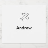 Einfache minimale Reisen mit dem Flugzeug fügen Si Alkoholflaschenetikett (Einzelnes Label)