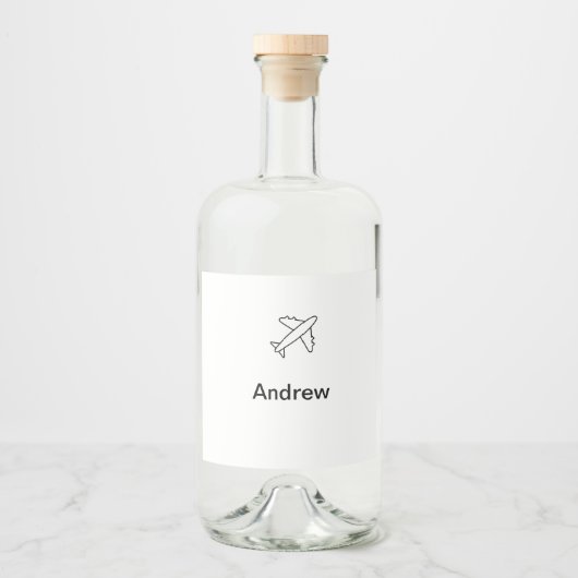 Einfache minimale Reisen mit dem Flugzeug fügen Si Alkoholflaschenetikett (Vorderseite)