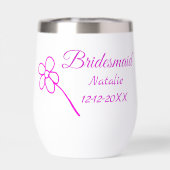 Einfache minimale rosa Bridesaid fügen den Text fü (Rückseite)