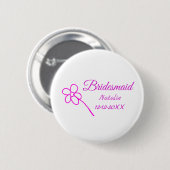 Einfache minimale rosa Bridesaid fügen den Text fü Button (Vorne & Hinten)