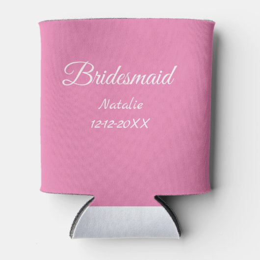 Einfache minimale rosa Bridesaid fügen den Text fü Dosenkühler (Vorderseite)