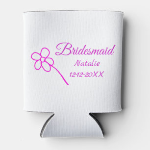 Einfache minimale rosa Bridesaid fügen den Text fü Dosenkühler
