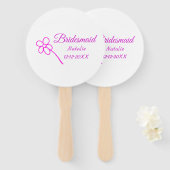 Einfache minimale rosa Bridesaid fügen den Text fü Fächer (Vorne und Hinten)