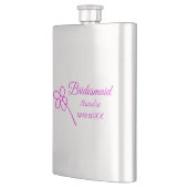 Einfache minimale rosa Bridesaid fügen den Text fü Flachmann (Links)
