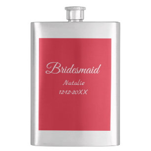 Einfache minimale rosa Bridesaid fügen den Text fü Flachmann